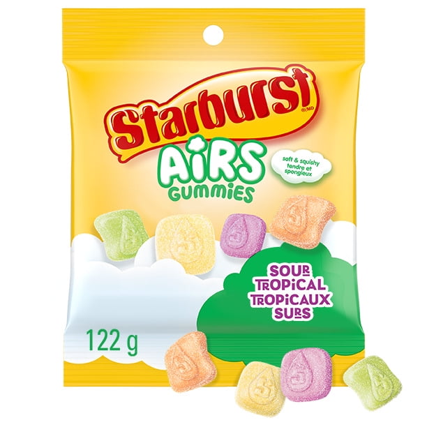 STARBURST Airs, Sour Fruit Gummy Candy, Sharing Bag, 122g
