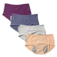 thumbnail image 1 of Xmarks Menstrual Period Underwear Pack of 4 for Women Mid Waist Postpartum Ladies Panties Briefs Girls 3XL, 1 of 11