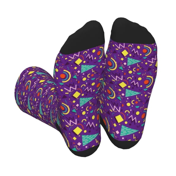 Vsdgher Retro 80s Style Unisex Crew Socks Lightweight Breathable Ventilation Ankle Socks, Mid-calf socks for Daily