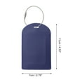 thumbnail image 2 of Unique Bargains 1 Pc Semicircle Horizontal Style Luggage Tag for Office Deep Blue PU, 2 of 5