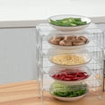 thumbnail image 3 of Estante De Almacenamiento De Cocina De Doble Capa, Bandeja De Plástico Para Verduras Que Ahorra Espacio, Organizador De Almacenamiento Apilable Para Baño Y Sala De Estar Yuarrent HA018612-00, 3 of 5