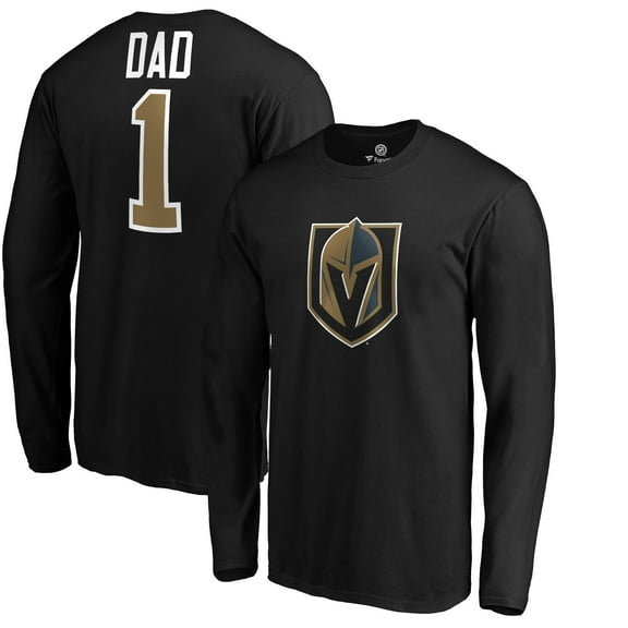 Men's Black Vegas Golden Knights #1 Dad Long Sleeve T-Shirt