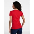 thumbnail image 4 of Time and Tru Women's Ribbed Tee with Short Sleeves, Sizes XS-XXXL, 4 of 6