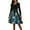Royal Blue, variant on Christmas Dresses for Women Women's Fashion Round Casual Slim Fit Christmas Print Large Swing Long Sleeve Dress with V Neck for Holiday Party,Army Green,L