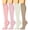Pink White Brown, variant on 4 Pairs Copper Compression Socks for Women & Men Circulation 15-20 mmhg - Better Blood Flow, Swelling, Best Support for Medical, Running, Nursing