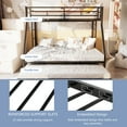 thumbnail image 5 of Walsunny Bunk Beds Twin over Full Metal Loft Beds Frame with Pullout Trundle Guardrail Secured Ladder for  Adults Girls Boys Bedroom Loft Dormitory,Black, 5 of 8