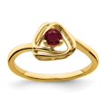 thumbnail image 1 of Diamond2Deal 14k Yellow Gold Created Ruby Triangle Ring for Women Size- 7, 1 of 2