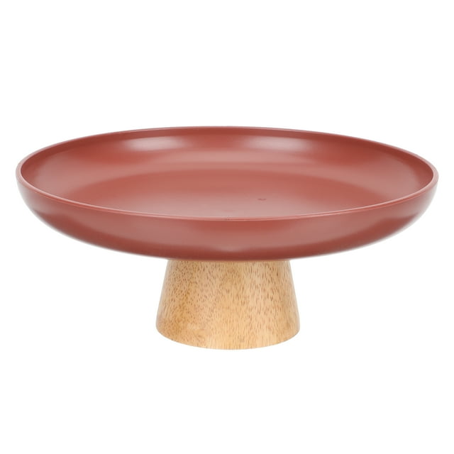 Footed Cake Tray Wood Cake Holder Food Foretaste Plate Footed Display Plate