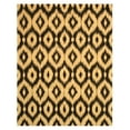 thumbnail image 3 of Tapis en Laine Noire Tufté à la Main Ikat Doré, 3 of 5