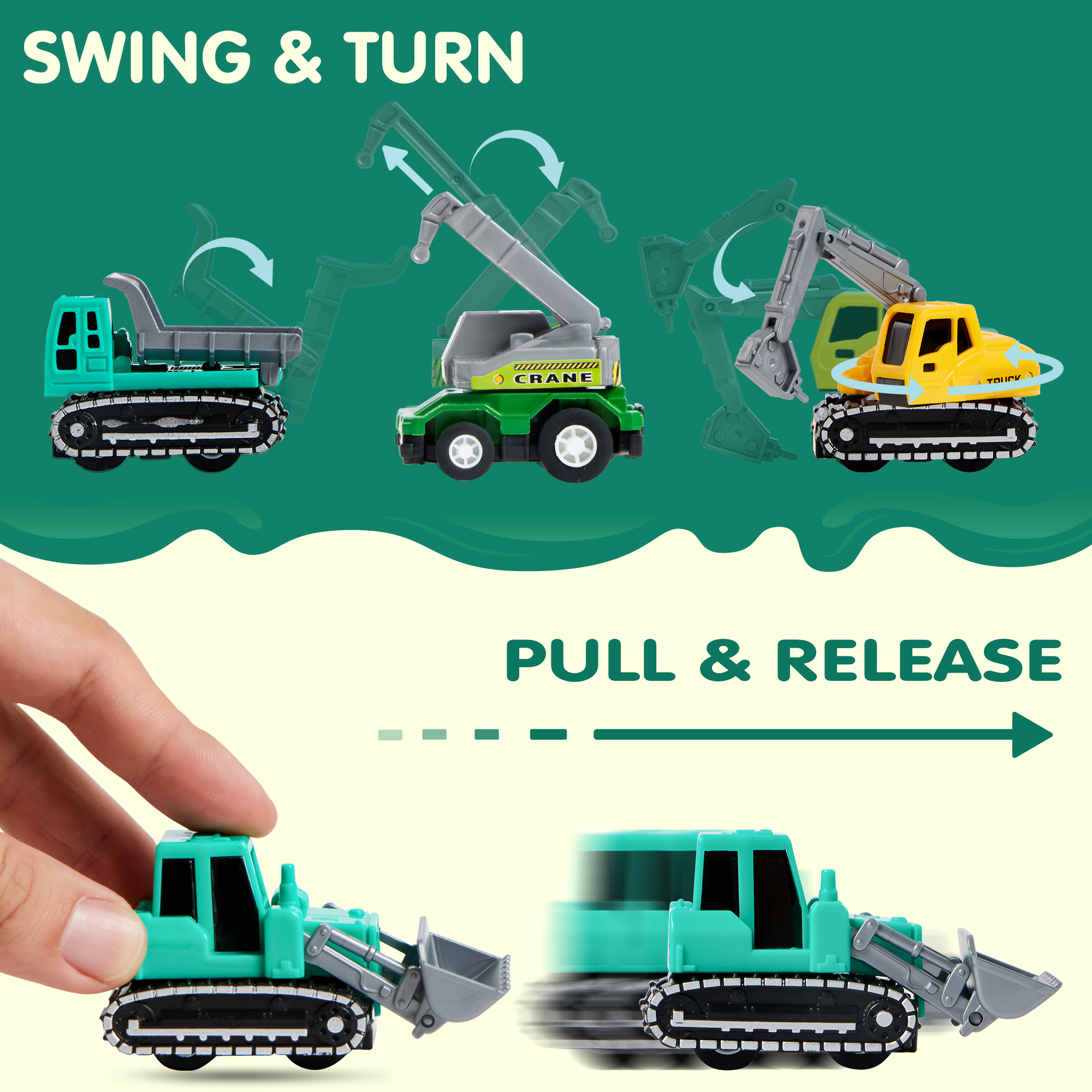 Joyfy 18-Piece Toy Car Set, Friction Pull-Back Vehicles photo 3