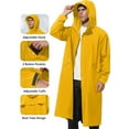 thumbnail image 5 of BXINGOHAI Men's Long Rain Jacket Windbreaker Waterproof Lightweight Packable Running Hiking Cycling Golf Rain Coat with Hood Yellow M, 5 of 7