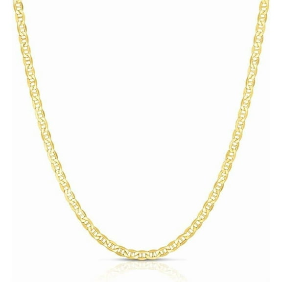 Floreo 10k Yellow Gold 1.2mm Solid Anchor Mariner Mirror Chain Necklace, 18 Inch