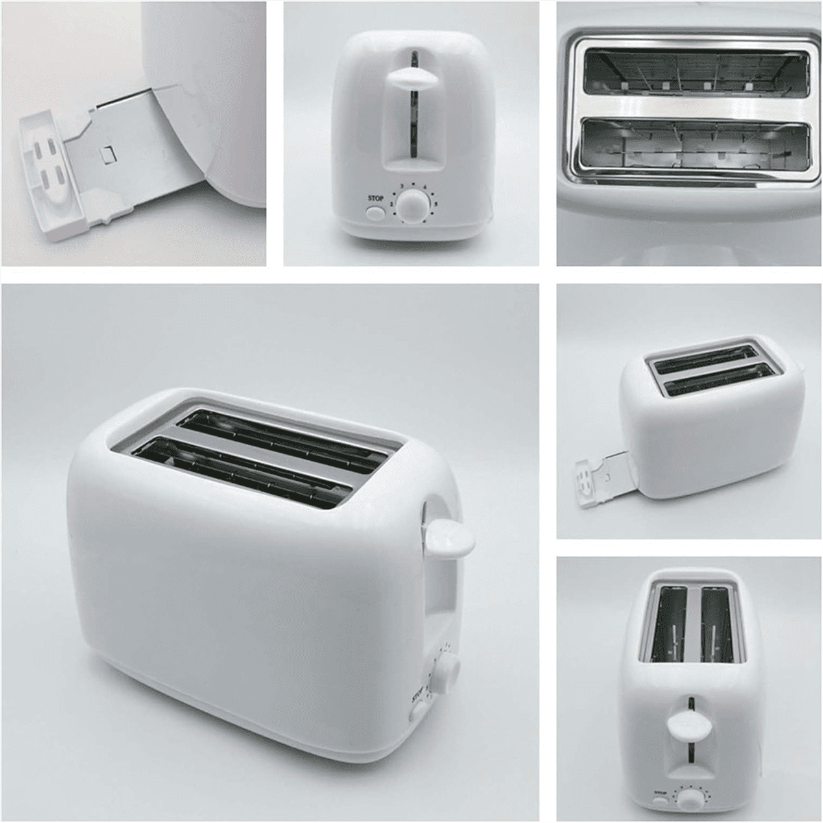 Retro Toaster 2 with 6 Functions, Stainless Steel Toaster Removable Crumb Tray, Under Base Cord Storage US Plug
