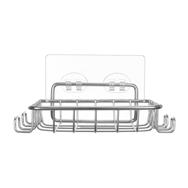 Bewildely Jabonera de acero inoxidable sin perforaciones Caja de jabón montada en la pared en la cocina del baño Juegos de accesorios de baño No.2 Bewildely HA024676-02