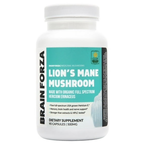 Brain Forza - Organic Lion's Mane Mushroom 1500 mg. - 90 Capsules