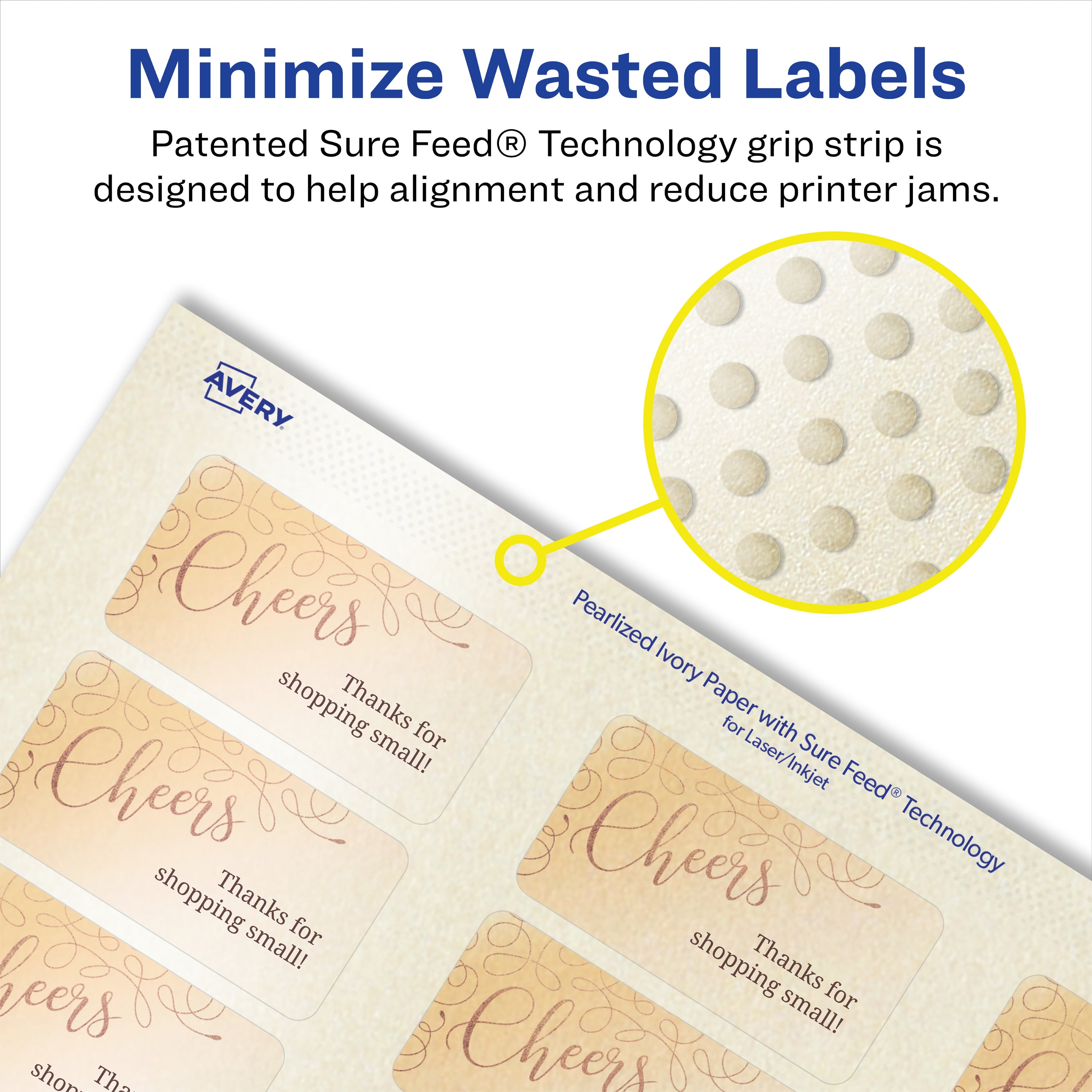 Avery Pearlized Ivory Rectangle Labels, 1" x 2.5", 240ct