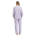 thumbnail image 3 of GLOBAL 100% Cotton Comfy Flannel Pajamas for Women 2-Piece Warm and Cozy Pj Set of Loungewear Button Front Top Pants, Size M, 3 of 5