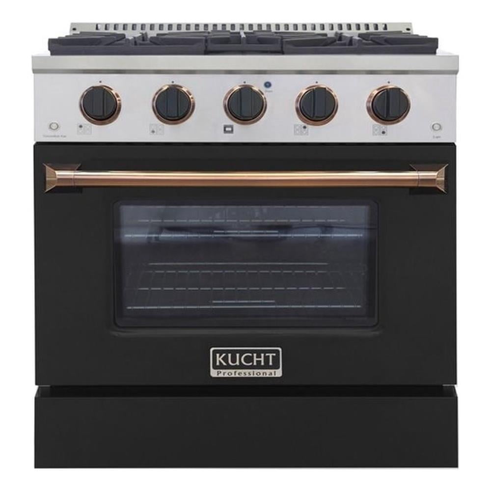 Pemberly Row 30" Stainless Steel Propane Gas Range in Gold/Black/Silver