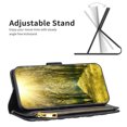 thumbnail image 4 of Elegant Wallet Case Compatible with Samsung Galaxy S20 (6.2 inch), Premium PU Leather Zipper Flip Folio Wallet with Wrist Strap Magnetic Closure Built-in Kickstand Protective Case (Black), 4 of 10