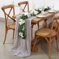 thumbnail image 2 of XINQIHANG Wedding Chiffon Table Runner Gray 10 Packs 10ft Long Table Runners Baby Shower Party Decor Stage Arch Fabric Drape Decoration, 2 of 7