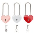 thumbnail image 1 of 3 Pack Heart Shaped Padlocks with 3 Keys, Rustproof Zinc Alloy Lock for Small Luggage, Handbags, Jewelry Boxes, 1 of 4