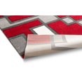 thumbnail image 3 of Uptown Squares Red Grey Modern Geometric Comfy Casual Hand Carved 2x3 (2' x 3') Area Rug Easy to Clean Stain Fade Resistant Abstract Boxes Contemporary Thick Soft Plush Living Dining Room Rug, 3 of 6