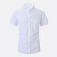 thumbnail image 2 of YYDGH Mens High Stretch Dress Shirts Short Sleeve Button Up Shirts Business Casual Shirt with Pocket White S, 2 of 6