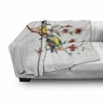 thumbnail image 3 of Nature Soft Flannel Fleece Throw Blanket, Watercolor Style Effect Drawing of Birds on the Branches and Flowers Print, Cozy Plush for Indoor and Outdoor Use, 50" x 70", Brown and Yellow, by Ambesonne, 3 of 6