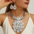 thumbnail image 1 of Conjunto de joyería africana Declaración gran cristal colgante collar pendientes conjunto, 1 of 3