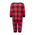 thumbnail image 3 of Pijamas navideños familiares a juego: camisa de manga larga con estampado de árbol de Navidad y pantalón a cuadros elástico para estar en casa., 3 of 9