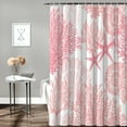 thumbnail image 4 of Shower Curtain Pink Coral Shower Curtains for Bathroom Decor Seashell Starfish Marine Life Shower Curtain Sets with Hooks Waterproof Fabric Bath Curtain Extra Long 72" X 84", 4 of 5