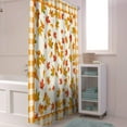 thumbnail image 6 of Fall Shower Curtain Maple Leaf Shower Curtains for Bathroom Orange Buffalo Plaid Check Bath Curtains Sets for Autumn Thanksgiving Seasonal Bathroom Decor Polyester Fabric Waterproof 72 x 84 in, 6 of 6