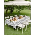 thumbnail image 4 of Outdoor Tablecloths with Umbrella Hole & Zipper, Funny Sloth Rectangle Tablecloth 52x70 Inch, Cute Watercolor Animals on Branch Grey Stripe Waterproof Table Cloth, Patio/Pool/Picnic Table Covers, 4 of 8