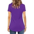 thumbnail image 5 of Oversized T Shirts for Women Under 20$, Purple 2 T-Shirts Womens Pack Baberdicy Womens Summer Tops V Neck Short Sleeve Basic Plain Tee T Shirt, 5 of 6
