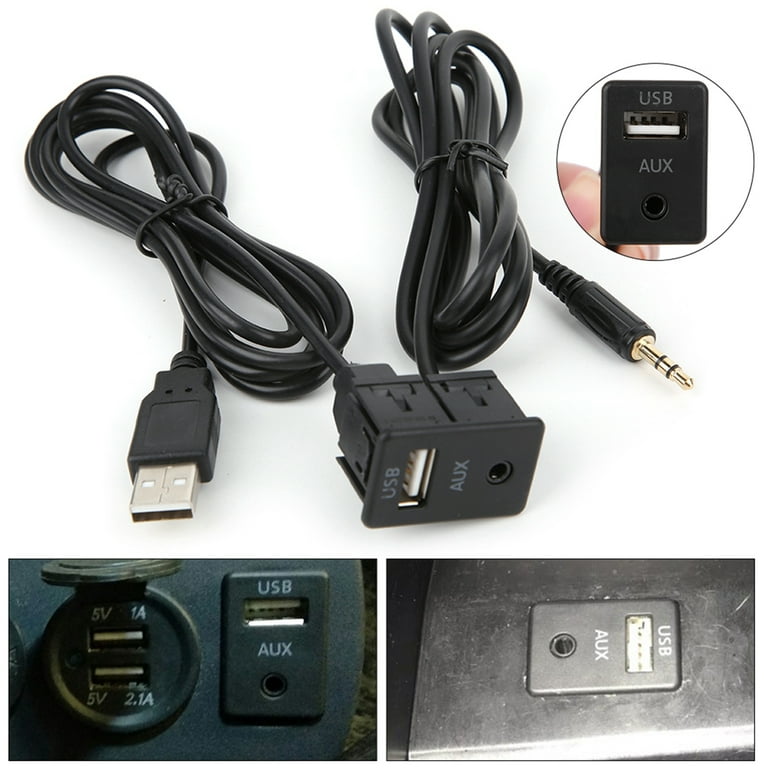 3.5mm Extension Cable Adapter Easily Mount USB Port and Headphone Jack  Ideal for Cars and Boats