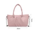 thumbnail image 2 of New fashion PU messenger bag summer fashion dating shoulder bag Underarm pleated bag-pink, 2 of 5