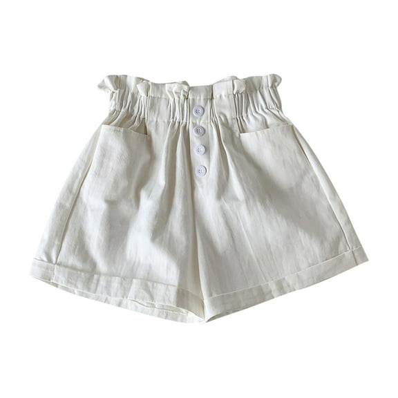 Plebaso Girls Casual Shorts High Waist Wide Leg Girls Shorts Lightweight Plain Summer Thin Shorts for Kids