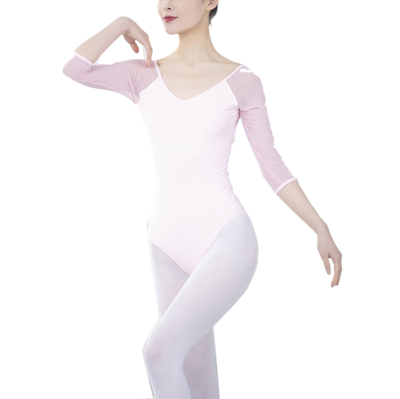 Transparent Womens Mesh Dance Leotard Dancewear Bodysuit Under Or