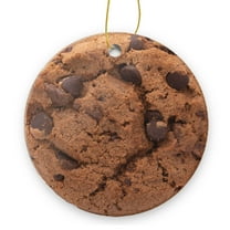 Close-Up of Chocolate Chip Cookie - Christmas Ornament Xmas Keepsake Ceramic Ornaments Holiday Decorations for Tree Christmas Gift Ideas 2.95in
