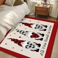 thumbnail image 5 of Valentine's Day Washable Area Rug 2.7 x 5 ft Buffalo Plaid Gnomes , Soft Non Slip Rugs Stain Repellent Indoor Felt Carpet for Living Dining Room Bedroom Home Office, 5 of 9