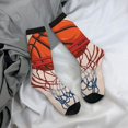 thumbnail image 5 of Hirioo Basketball Shot Pattern Adult Middle Tube Socks Breathable Sock Non-Pilling,Contrasting Color Design, 5 of 6