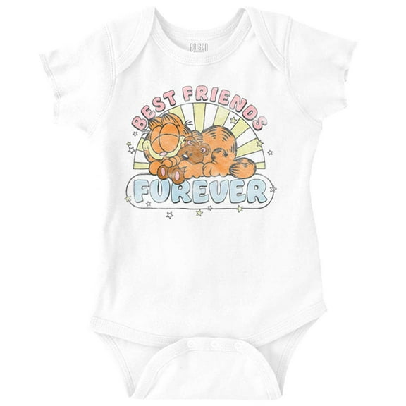 Garfield Cartoon Best Friends Forever Romper Boys or Girls Infant Baby Brisco Brands NB
