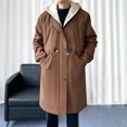 thumbnail image 6 of Timoontee Men's Sherpa Lined Coat Warm Thickened Coats Fleece Windproof Jacket Casual Comfy Long Parka Solid Zip Up Outerwear Winter Overcoat Coffee M, 6 of 7