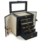 Kendal Leather Jewelry Box, Organizer, Case, Storage, Black