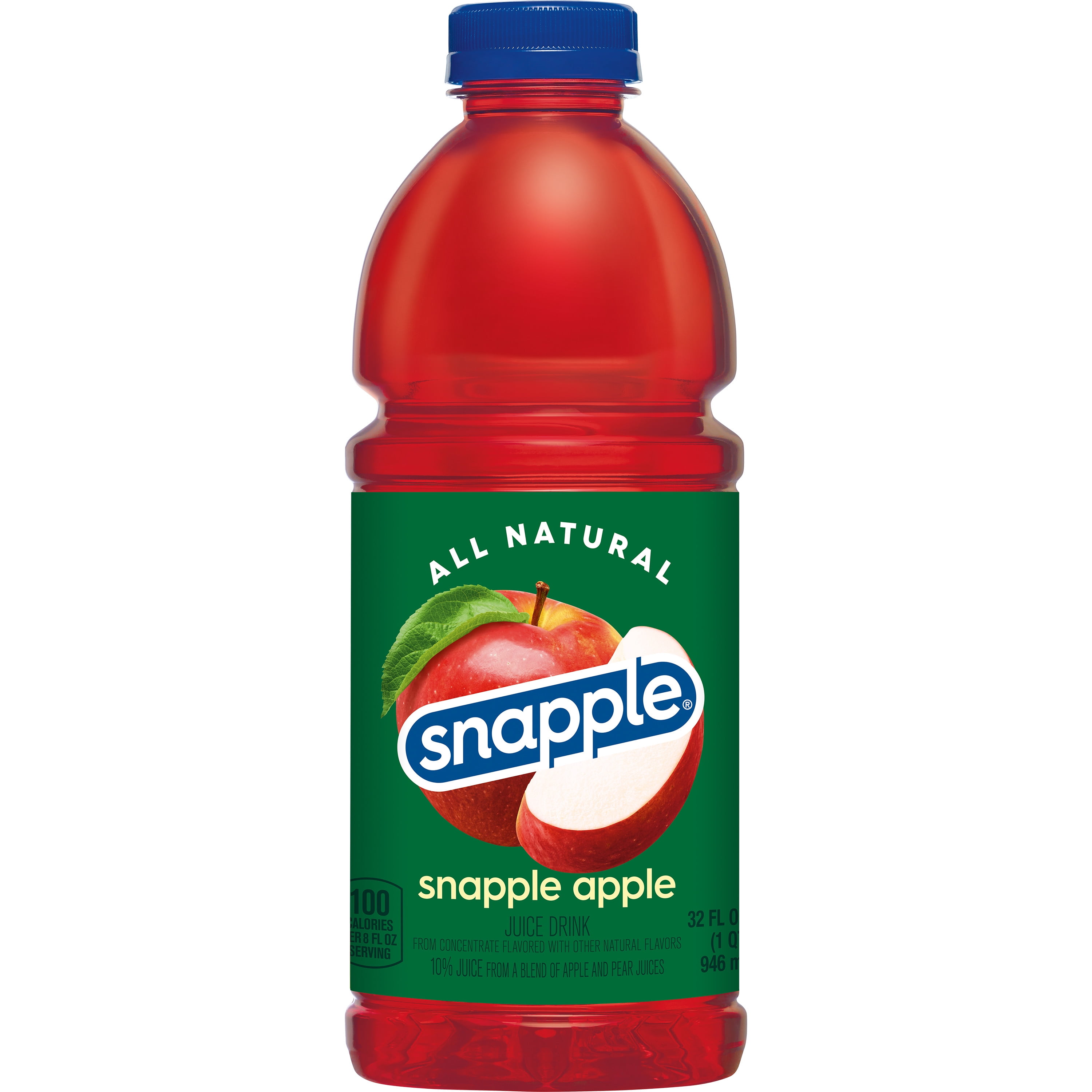 Snapple Apple Juice Drink, 32 fl oz Bottle, Crisp Flavor of Red