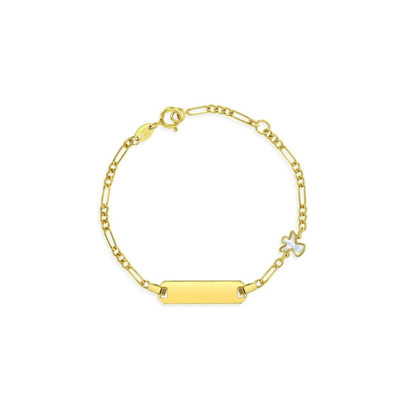 14k Gold 4.5"-5.5" Mother of Pearl Angel Baby / Toddler / Kids Bracelet