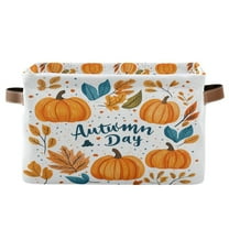 Yayeee Canvas Storage Basket with Handles for Shelves Fabric Bins Closet Organizer, Pumpkins Pattern
