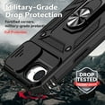 thumbnail image 4 of for iPhone 16e Rugged Phone Case with Sliding Camera Cover, Kickstand TPU Bumper Drop Proof Durable Military Grade Protective Case Cover for iPhone 16e, Black, 4 of 10