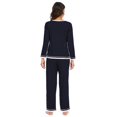 thumbnail image 5 of LYMAYTER Women T-Shirt Pajamas Outfit Long Sleeve Soft Sleepwear Solid Color Loungewear Set S-XXL, 5 of 7