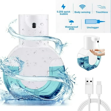 Haokaini Automatic Soap Dispenser, Wall Mounted or Tabletop Touchless Soap Dispenser 420ml with Upgraded Infrared Sensor 4 Adjustable Soaps, USB Rechargeable, Soap Dispenser for Bathroom and Kitchen